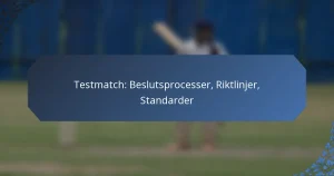 Testmatch: Beslutsprocesser, Riktlinjer, Standarder