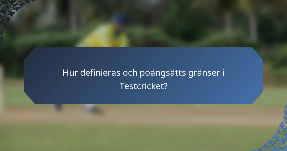 Hur definieras och poängsätts gränser i Testcricket?