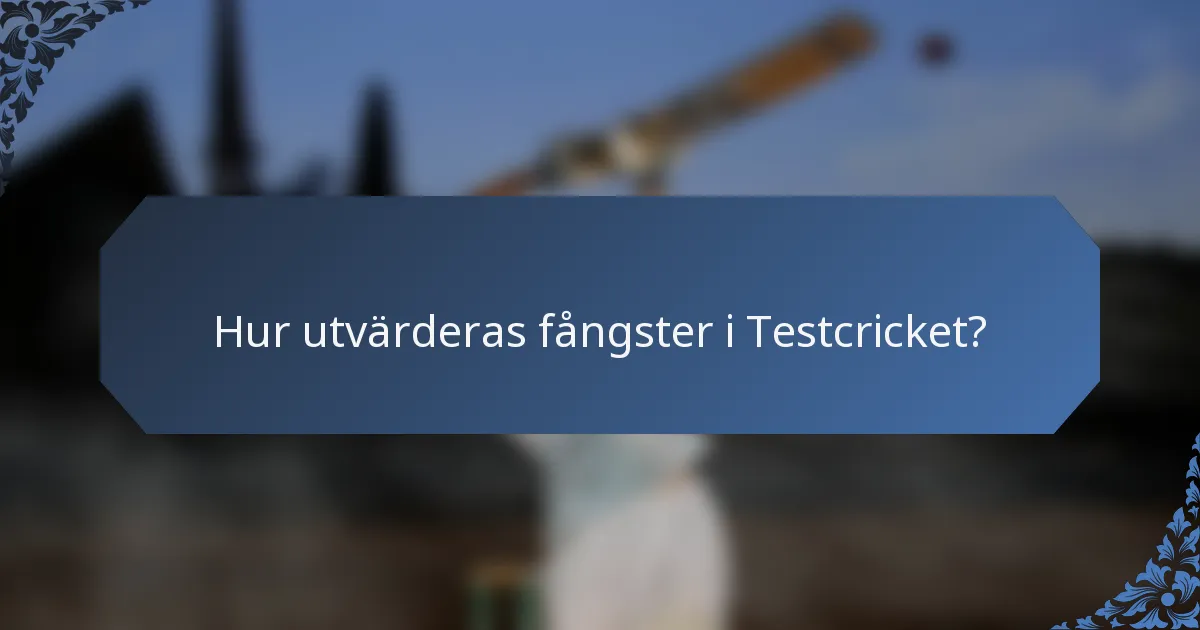 Hur utvärderas fångster i Testcricket?