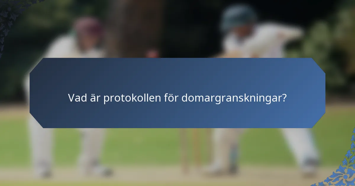 Vad är protokollen för domargranskningar?