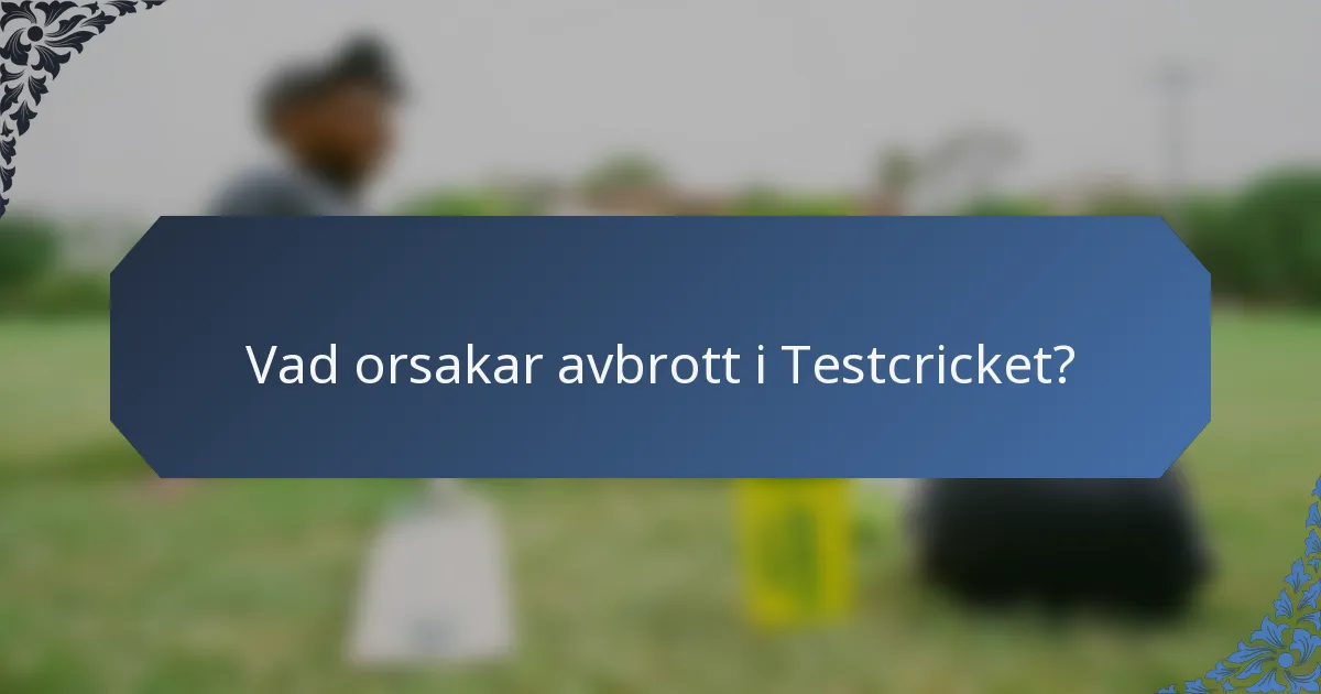 Vad orsakar avbrott i Testcricket?