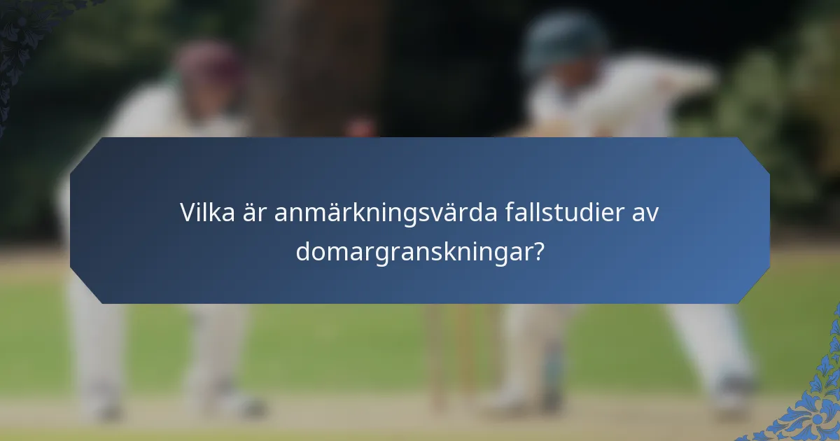 Vilka är anmärkningsvärda fallstudier av domargranskningar?