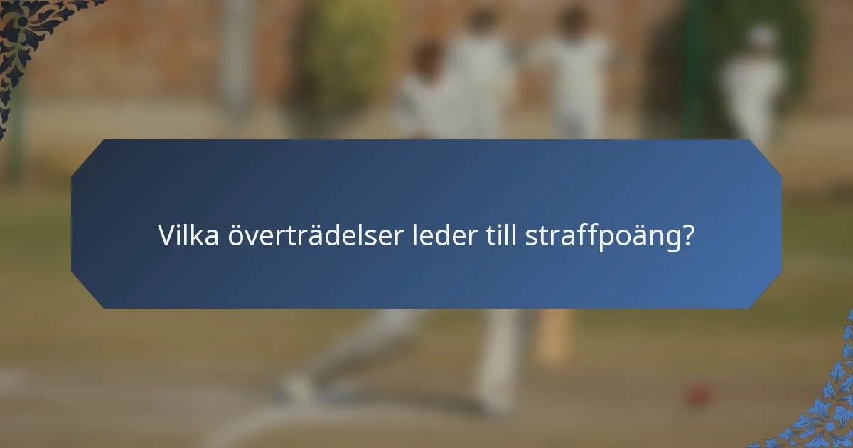 Vilka överträdelser leder till straffpoäng?